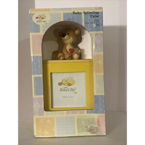 Little Suzys Zoo Baby Spinning Photo Cube Yellow With Bear On Top Holds 4 Photos